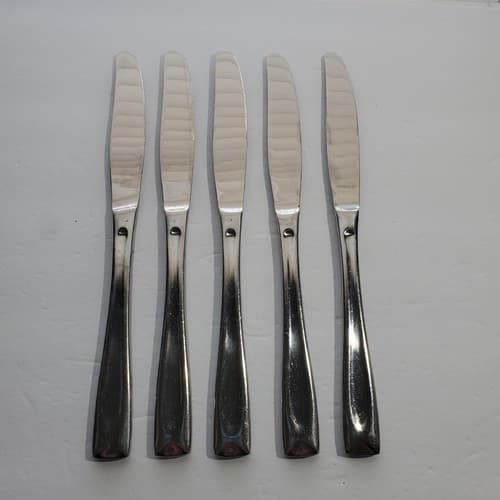 Set of 5 Oneida Glossy Lincoln Butter Knife Stainless Steel 9.5 Inch - Thumbnail 4
