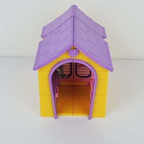 Polly Pocket Folding Fold Out Dog House 2 Dogs w/Outfits and Bowls - Thumbnail 6