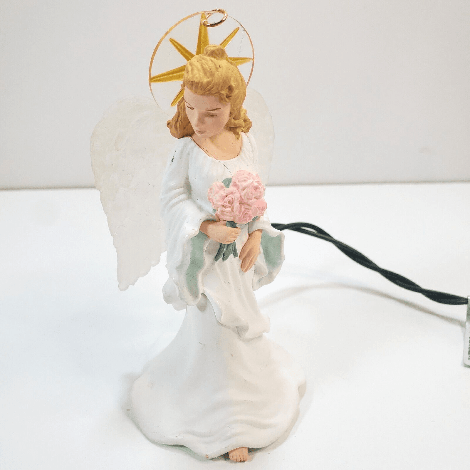 Vintage 1997 Hallmark Ladene Light Up Christmas Ornament Angel Of Peace