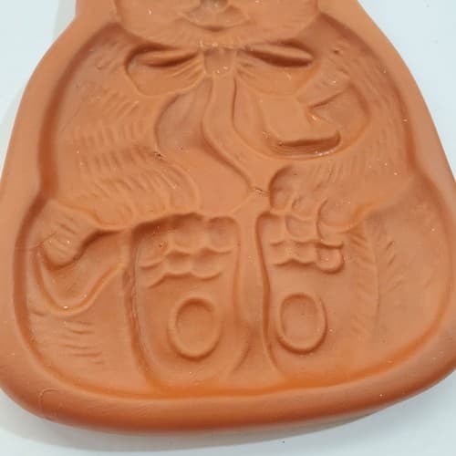 Vintage Terracotta Clay Teddy Bear Cookie Chocolate Mold 7 inch Tall - Thumbnail 3