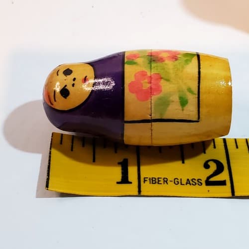 Vtg Russian Nesting Dolls Set of Five Hand Painted Flower Floral Design USSR - Thumbnail 13