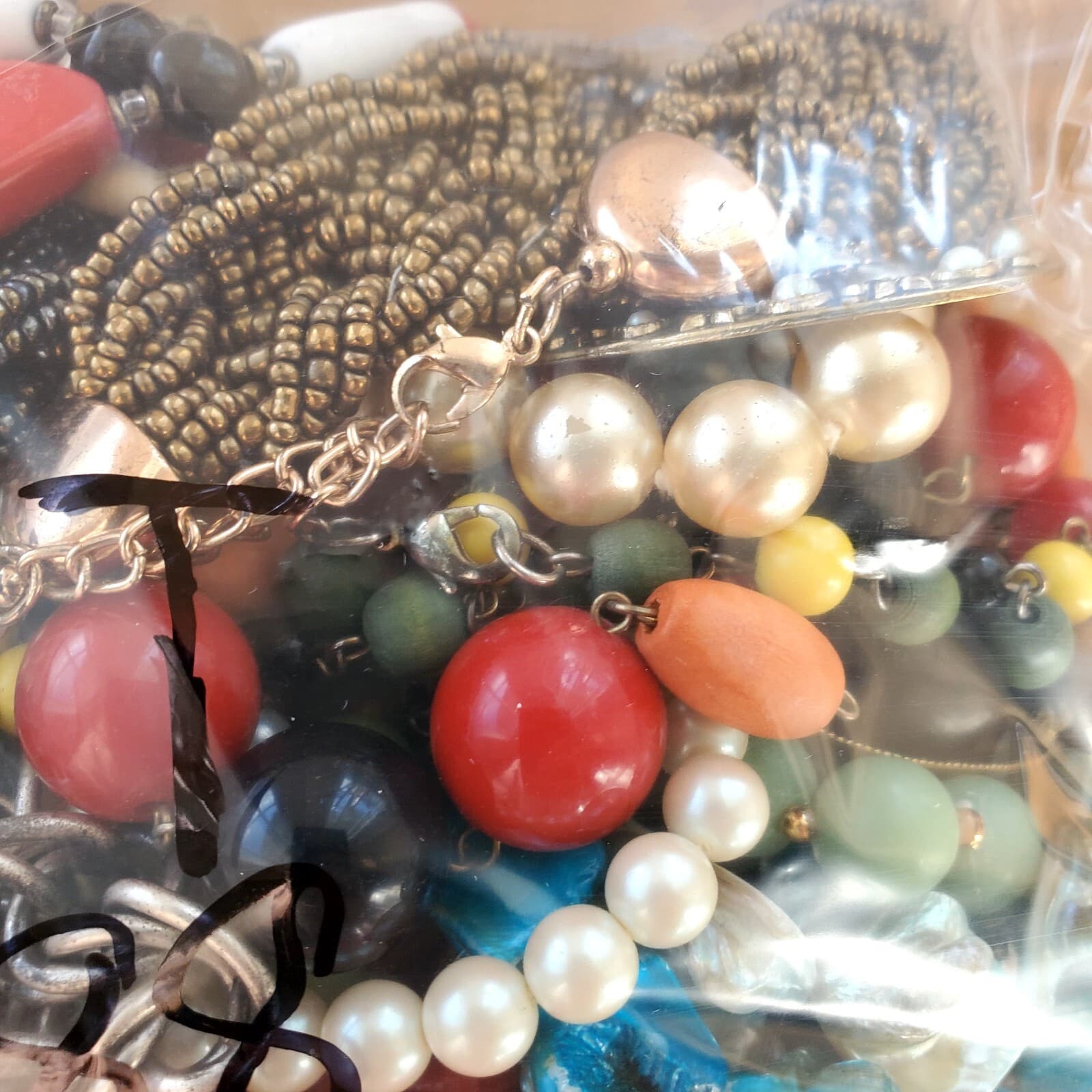 4+ LBS Jewelry Lot #888 Wearable Resellable Crafts Necklaces Earrings Vtg Modern - Thumbnail 3