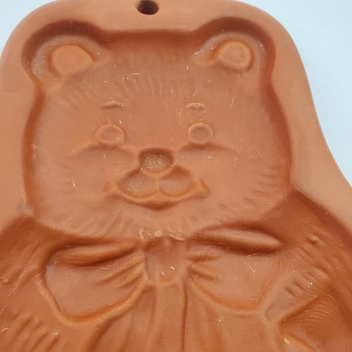 Vintage Terracotta Clay Teddy Bear Cookie Chocolate Mold 7 inch Tall - Thumbnail 2