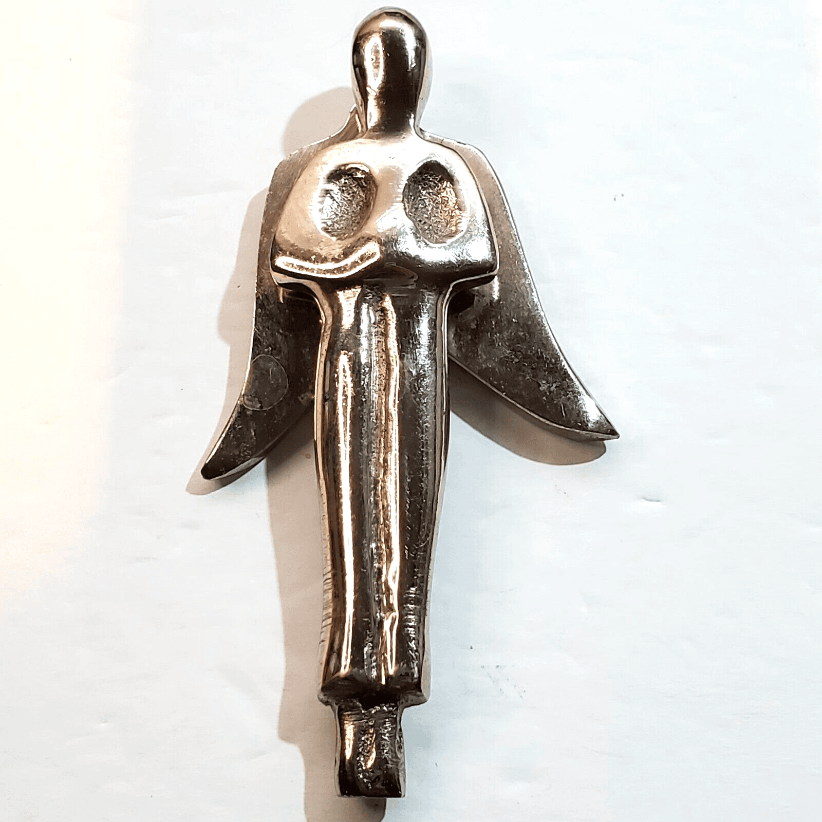 Chromed Chrome Metal Praying Hands Angel Christmas Tree Ornament 3.75 inch