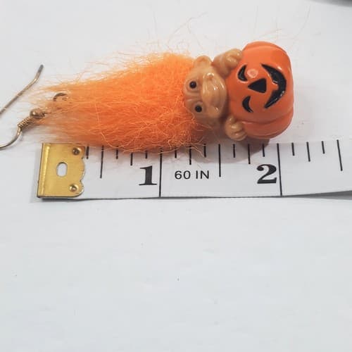 Russ Halloween Mini Orange Hair Troll Doll In Pumpkin Hook Earrings - Thumbnail 7