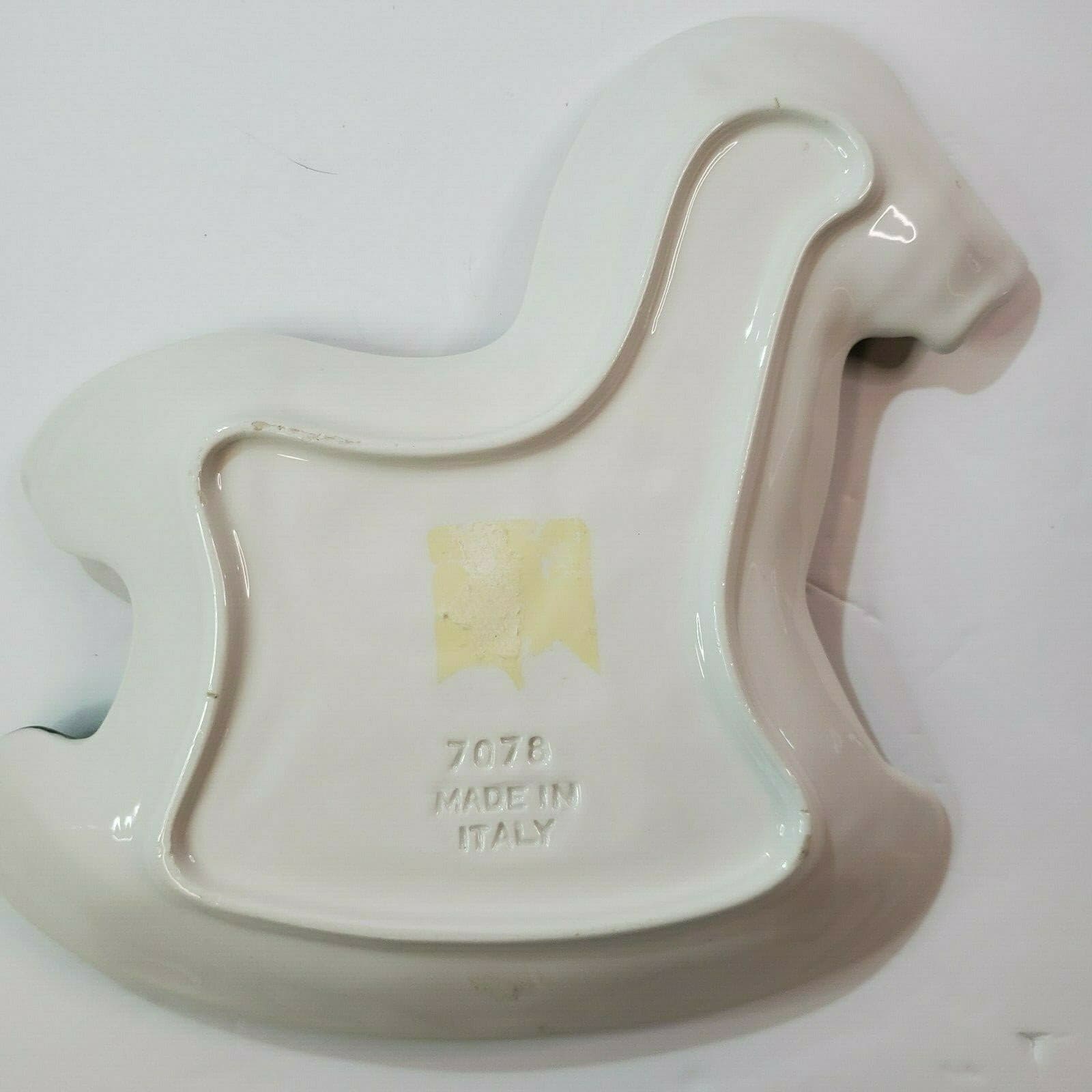 Vtg Hand Painted Ceramic Rocking Horse Serving Plate Made in Italy Canape 1980's - Thumbnail 10