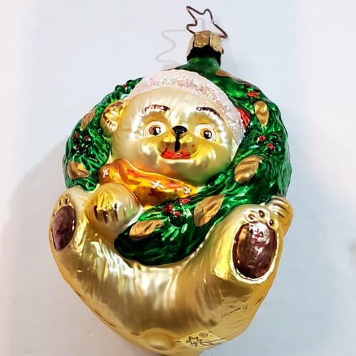 Vtg Birgit's Collection Heidi Hanging Wreath Glass Christmas Ornament Germany - Thumbnail 6