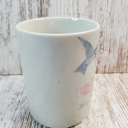 Vintage Otagiri Japan Moriage Pastel Hummingbird & Flowers Coffee Tea Mug Cup - Thumbnail 2