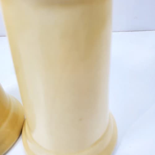 Vintage Pfaltzgraff Village Pattern Salt and Pepper Shakers Beige Brown - Thumbnail 4