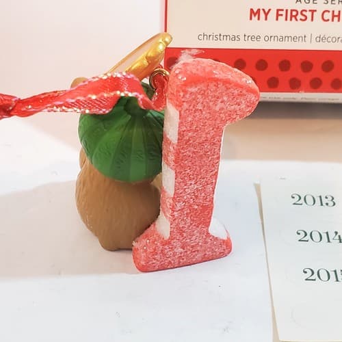 Hallmark Keepsake Age Series I Am One 1 Customize Christmas Ornament Teddy Bear - Thumbnail 3