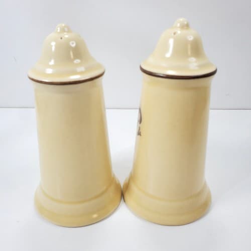 Vintage Pfaltzgraff Village Pattern Salt and Pepper Shakers Beige Brown - Thumbnail 5