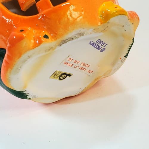 Vintage 1988 Brinn's Halloween Jack O Lantern Ceramic Tea Light Holder Taiwan - Thumbnail 8