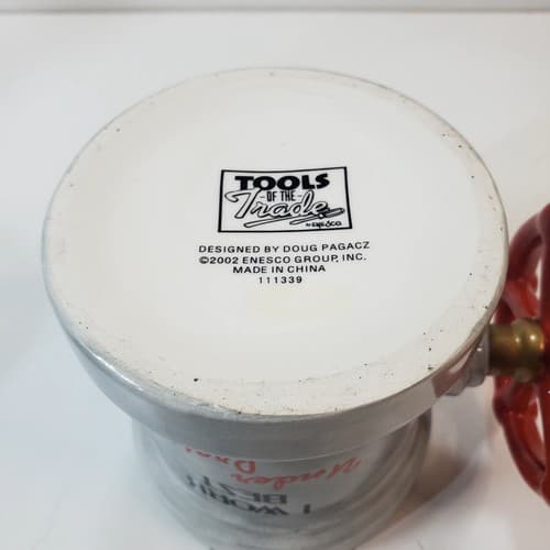 Vtg Tools of the Trade Enesco Ceramic Coffee Mug Cup I Work Best Under Pressure - Thumbnail 6