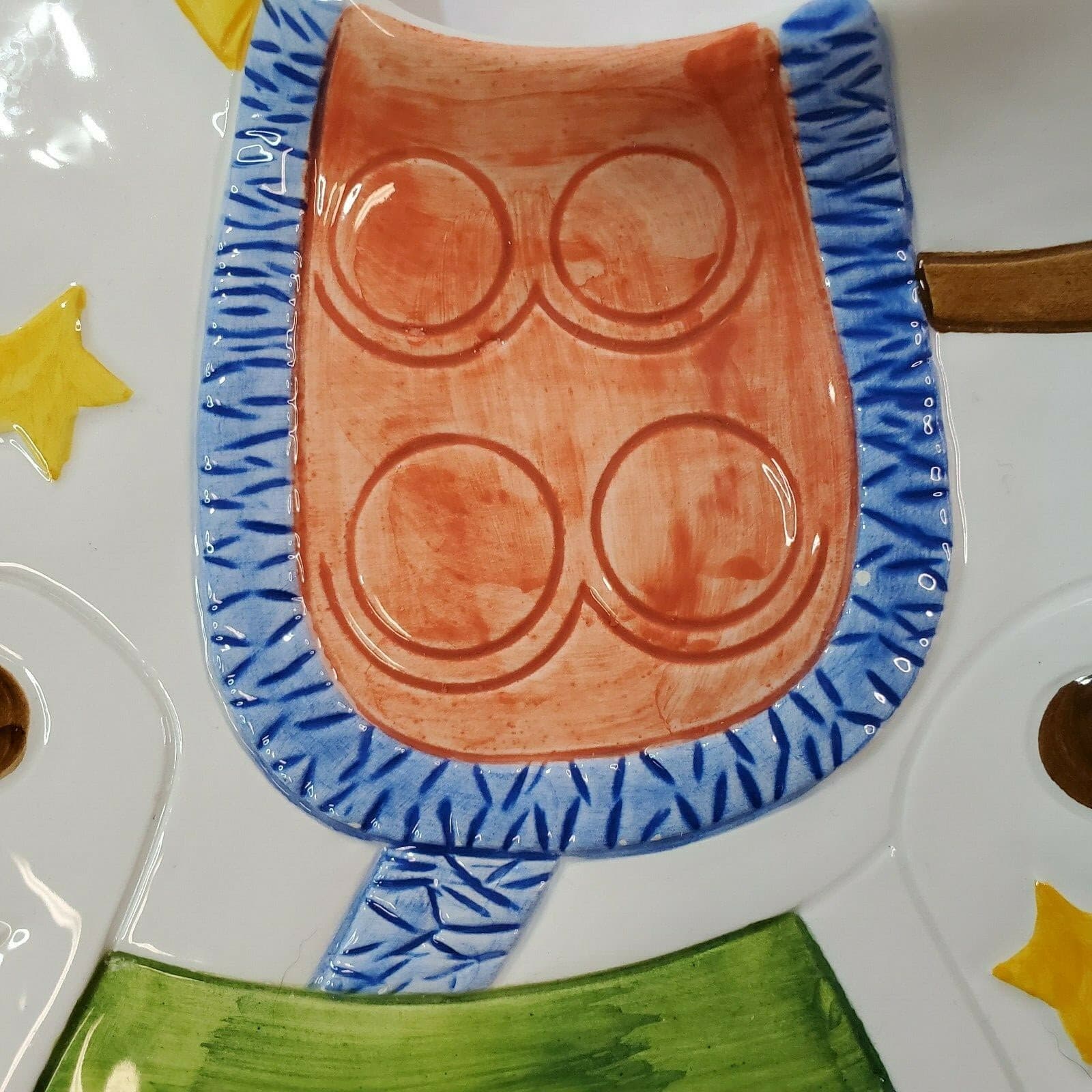 Vtg Hand Painted Ceramic Rocking Horse Serving Plate Made in Italy Canape 1980's - Thumbnail 3