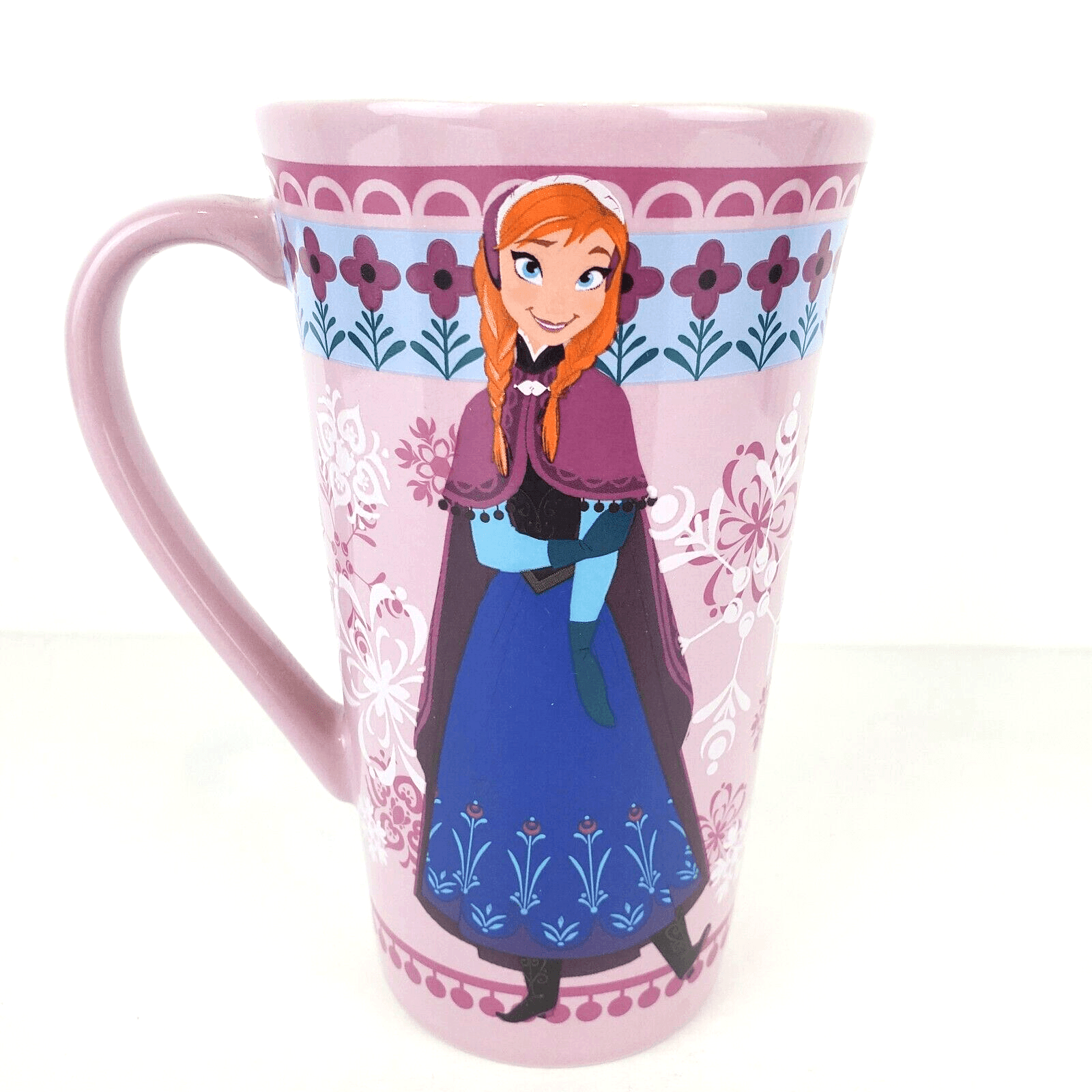 Frozen Disney Store Exclusive Princess Ana Pink Tall Coffee Latte Tea Mug 16 oz