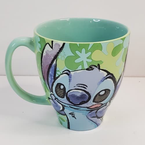 Disney Store Authentic Stitch Two-tone Green Purple Design Coffee Tea Mug Cup