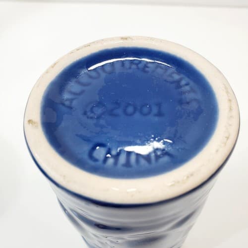 Vtg Accoutrements 2001 Tiki Mug Tumbler Bar Ware Blue Glazed Ceramic Polynesian - Thumbnail 4