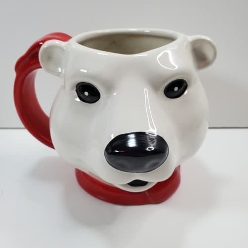 Vintage 1994 Dakin Coca Cola Polar Bear Head Coffee Mug Tea Cup Christmas Winter