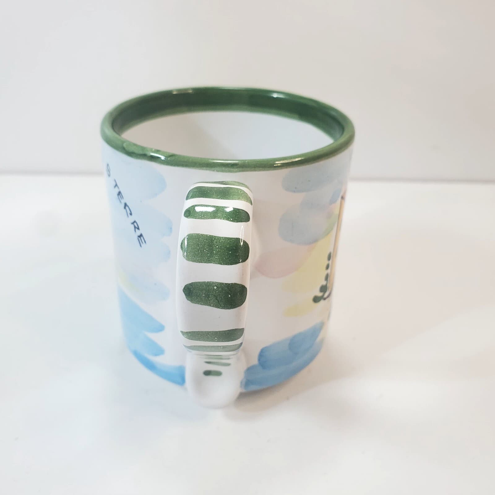 Vintage Dip. A Mano Made in Italy Ceramic Vernazza Design Coffee Tea Mug Cup - Thumbnail 4