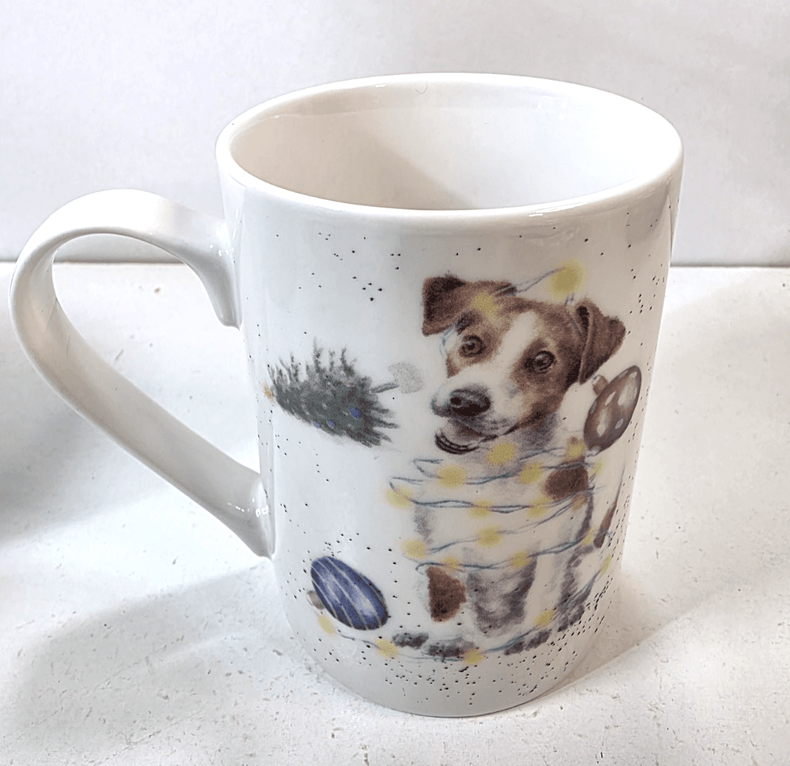 Pimpernel Wrendale Designs Santa's Little Helpers Terrier Dog Coffee Mug 10 Oz - Thumbnail 4