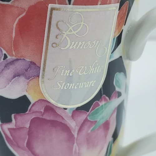 Vtg Dunoon TULIPS Ashbourne Christine Chadwick Stoneware Coffee Mug Scotland 4" - Thumbnail 4