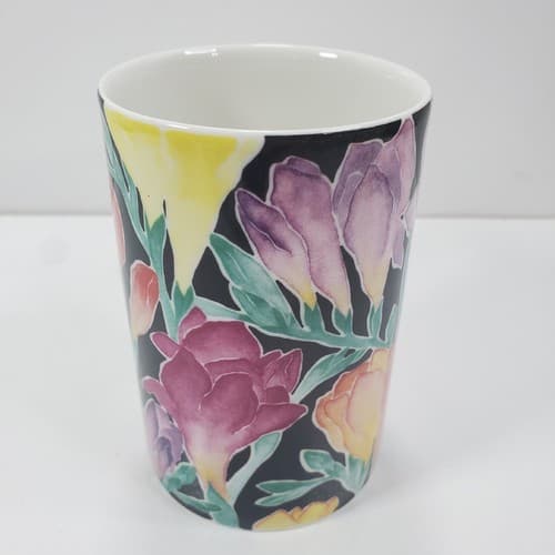 Vtg Dunoon TULIPS Ashbourne Christine Chadwick Stoneware Coffee Mug Scotland 4" - Thumbnail 2