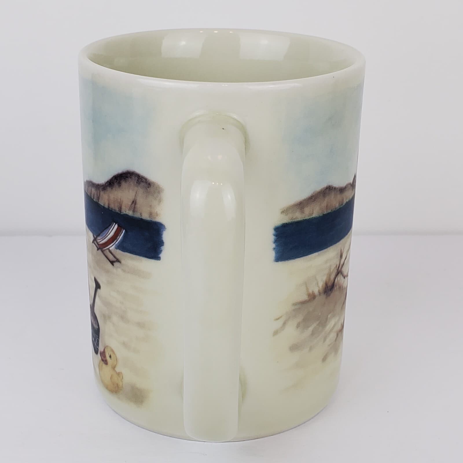 Vtg Signed Otagiri Japan Porcelain Beach Seaside Teddy Bear Mug Sunrise Publish - Thumbnail 5