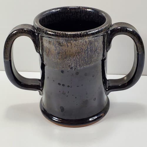 Sunset Hill Stoneware Mystic Monk Double Handle Coffee Mug Handcrafted in USA - Thumbnail 3