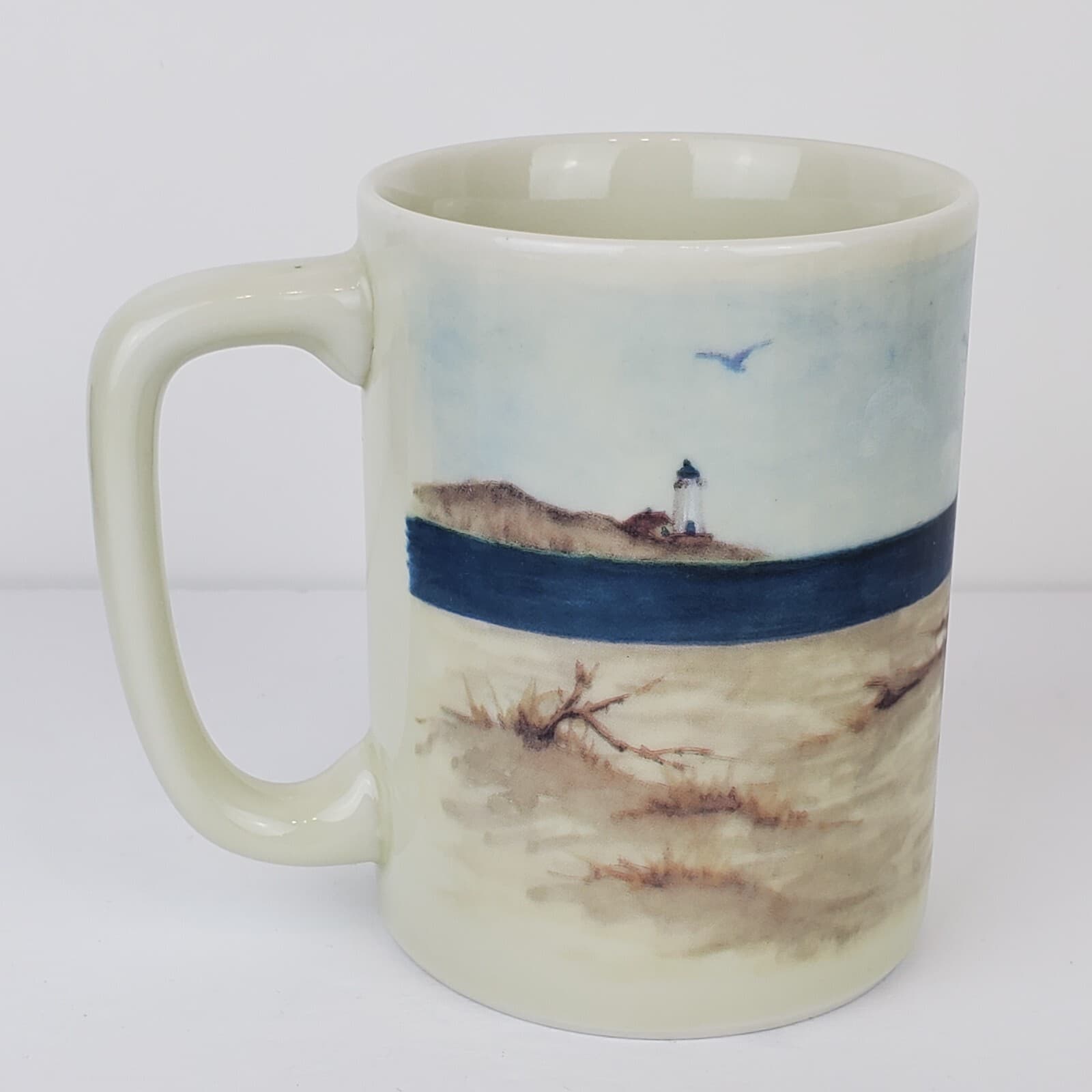 Vtg Signed Otagiri Japan Porcelain Beach Seaside Teddy Bear Mug Sunrise Publish - Thumbnail 4