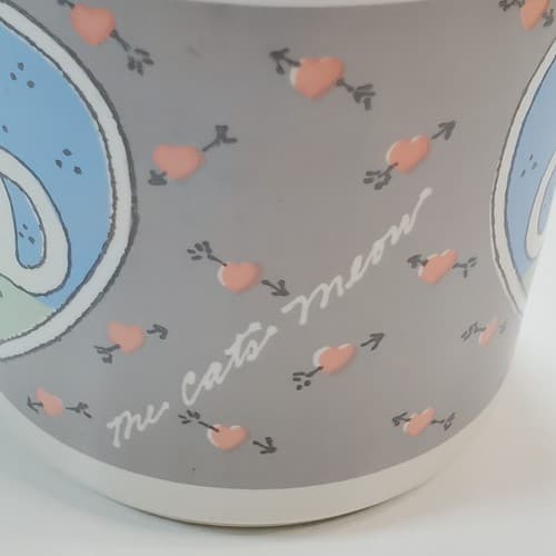 Vintage Grindley Pottery The Cats Meow Hearts Design Mug Cup Mid-Century England - Thumbnail 3