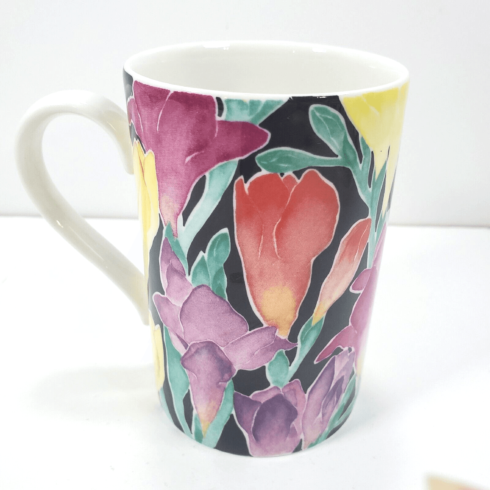 Vtg Dunoon TULIPS Ashbourne Christine Chadwick Stoneware Coffee Mug Scotland 4"