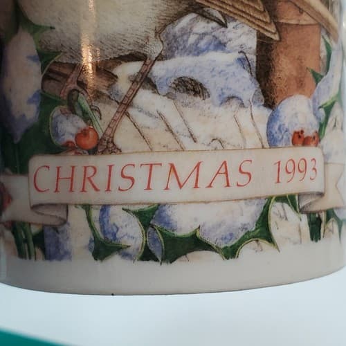 Vtg Dunoon Scotland Christmas 1993 Coffee Tea Mug Cup Robin Red Breasted Bird - Thumbnail 7