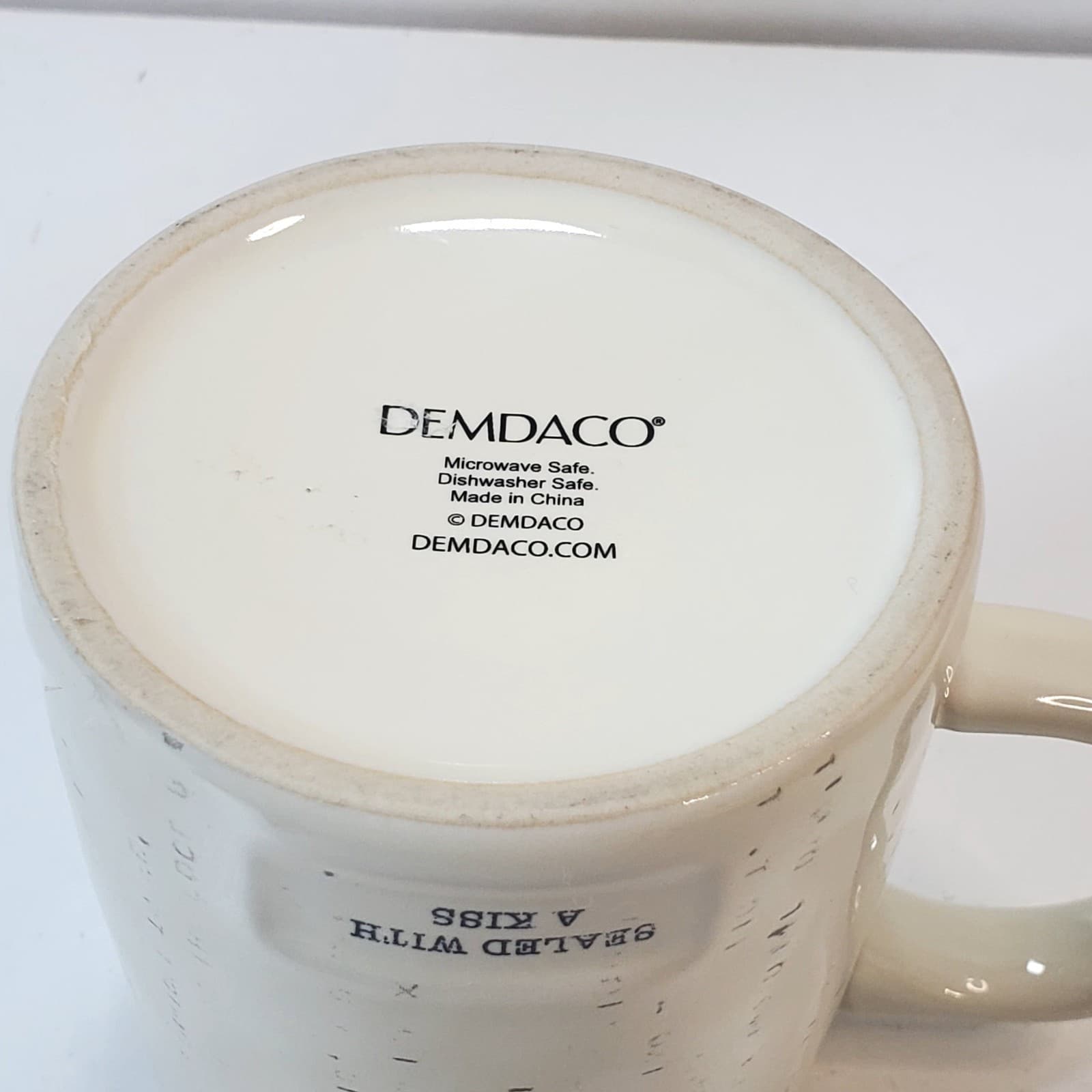 Demdaco Off White Brown Speckled Glazed P.S. I Love You SWAK Coffee Mug - Thumbnail 6