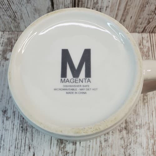 Dalmation Dog Ceramic Large Coffee Tea Mug Cup by Magenta White Blue Peach - Thumbnail 5