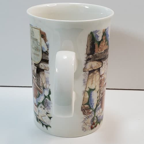 Vtg Dunoon Scotland Christmas 1993 Coffee Tea Mug Cup Robin Red Breasted Bird - Thumbnail 5