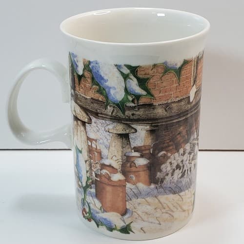 Vtg Dunoon Scotland Christmas 1993 Coffee Tea Mug Cup Robin Red Breasted Bird - Thumbnail 6