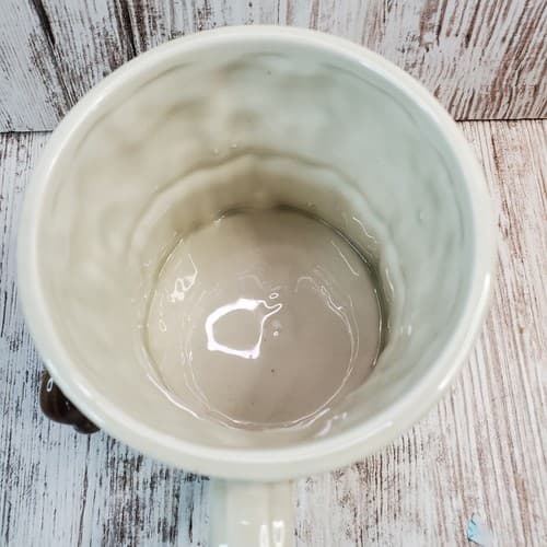 Vintage 1975 Fitz & Floyd Off-White Flower Floral Bouquet Brown Bow Coffee Mug - Thumbnail 5