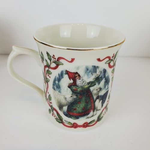 Vtg 1995 Lenox Magic Of Christmas Mug Collection Porcelain Santa's Gift Of Peace - Thumbnail 4