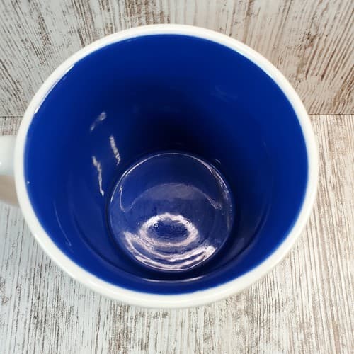 Dalmation Dog Ceramic Large Coffee Tea Mug Cup by Magenta White Blue Peach - Thumbnail 4