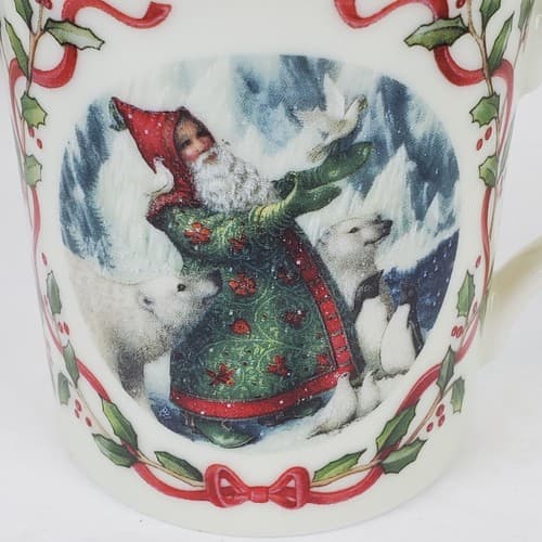 Vtg 1995 Lenox Magic Of Christmas Mug Collection Porcelain Santa's Gift Of Peace - Thumbnail 2