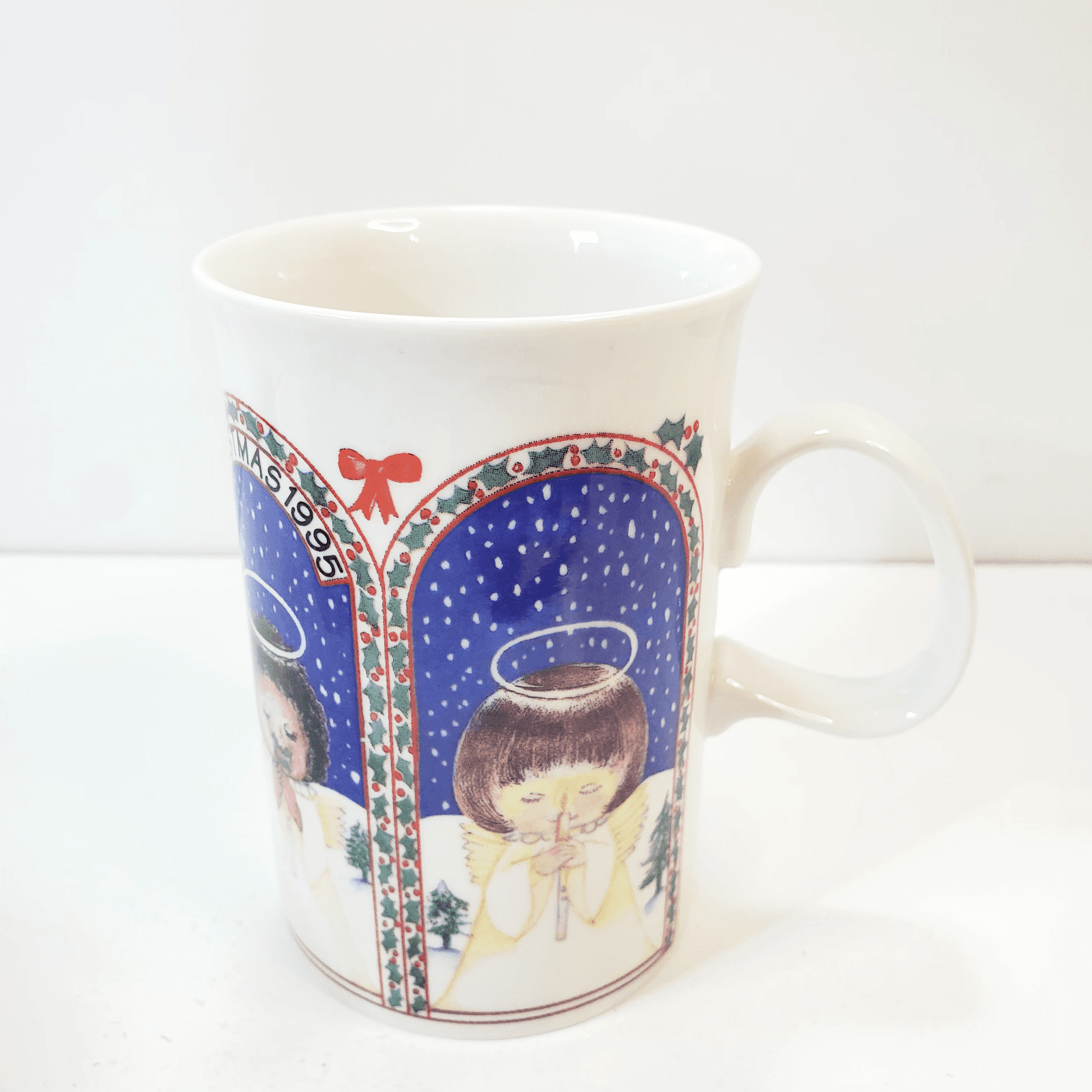 Vtg Dunoon Scotland Christmas 1995 Coffee Tea Mug Cup International Angels - Thumbnail 2