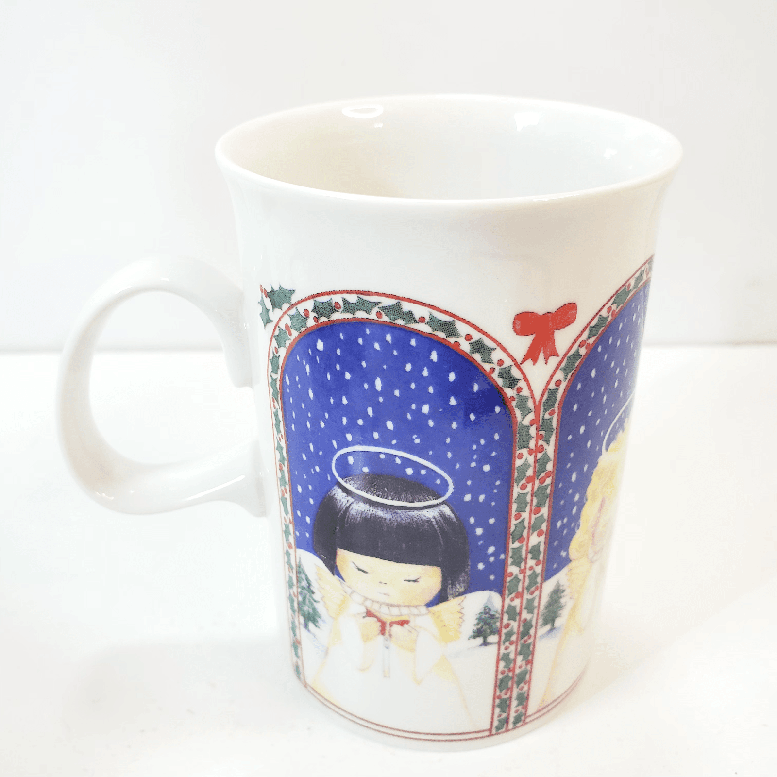 Vtg Dunoon Scotland Christmas 1995 Coffee Tea Mug Cup International Angels - Thumbnail 4