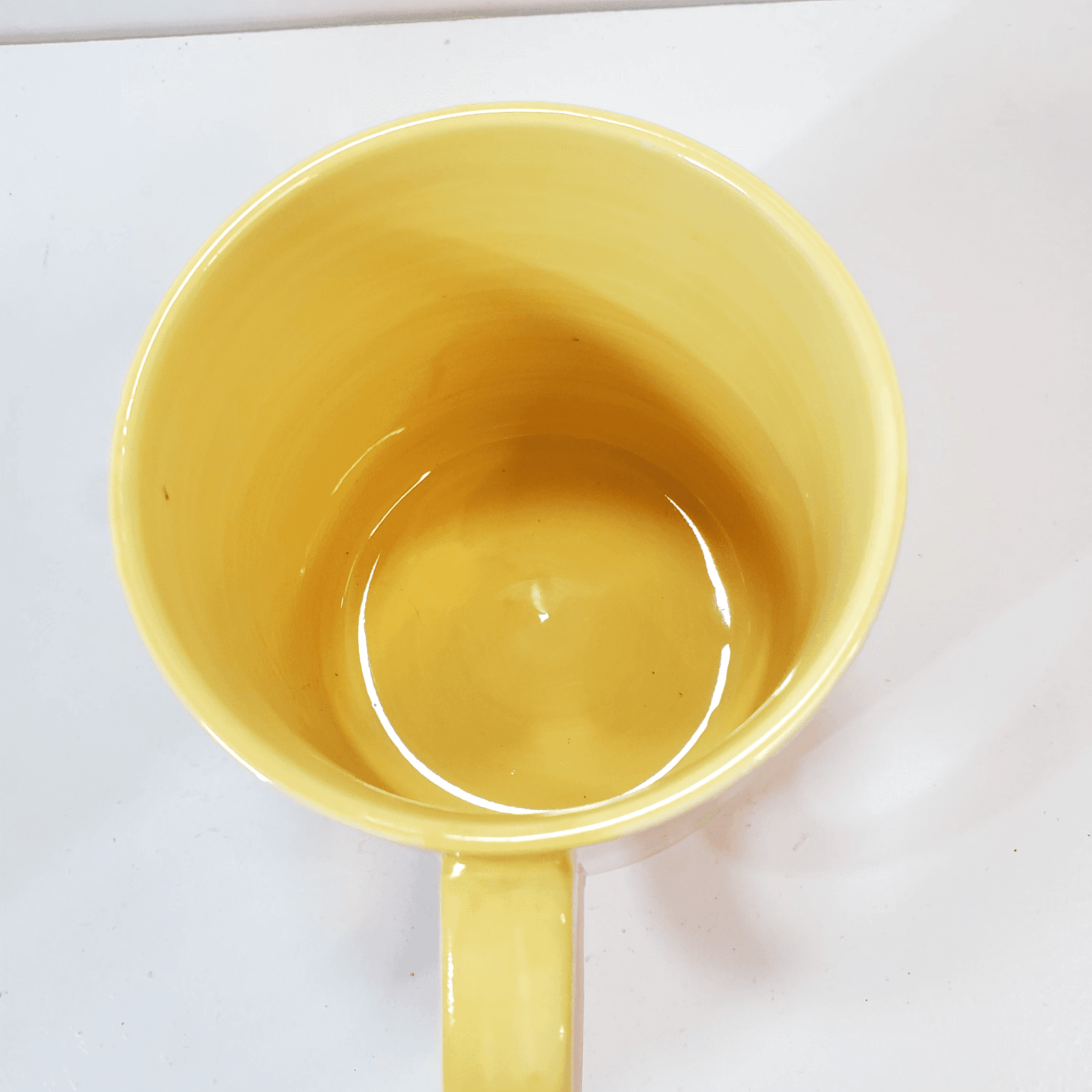 Anthropologie Coffee Mug Cup Multicolored A's in Different Fonts Yellow Inside - Thumbnail 5