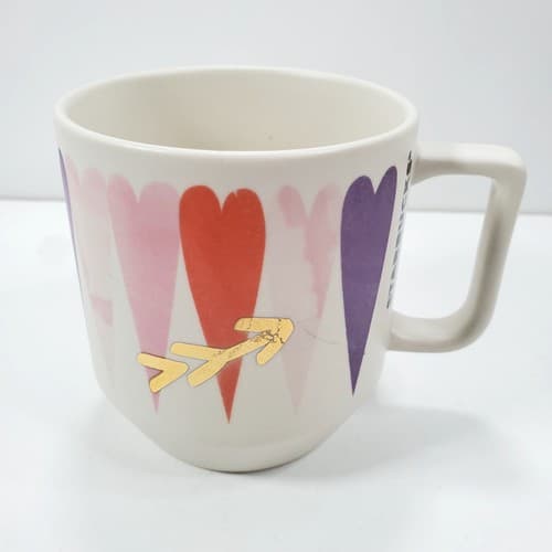 Starbucks 2016 Valentines Day Painted Hearts Ceramic Coffee Mug Cup Love 12oz