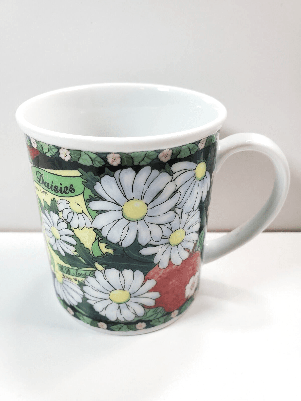 Vtg 1999 Design Wyrx for Herman Dodge & Sons San Fernando CA Daisies Coffee Mug