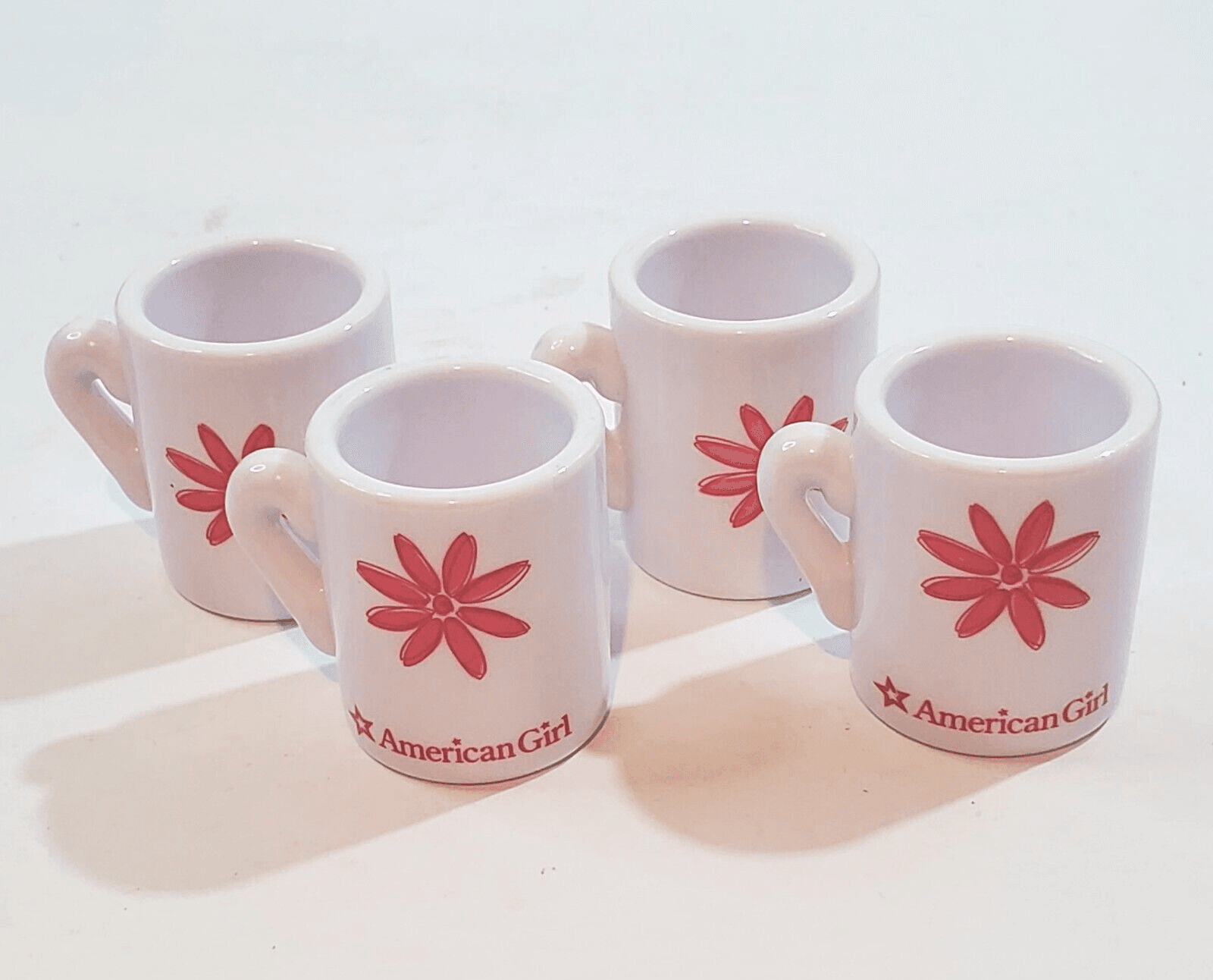 Lot of 4 American Girl Plastic Mugs Replacement Parts Coffee Cups Tea Set