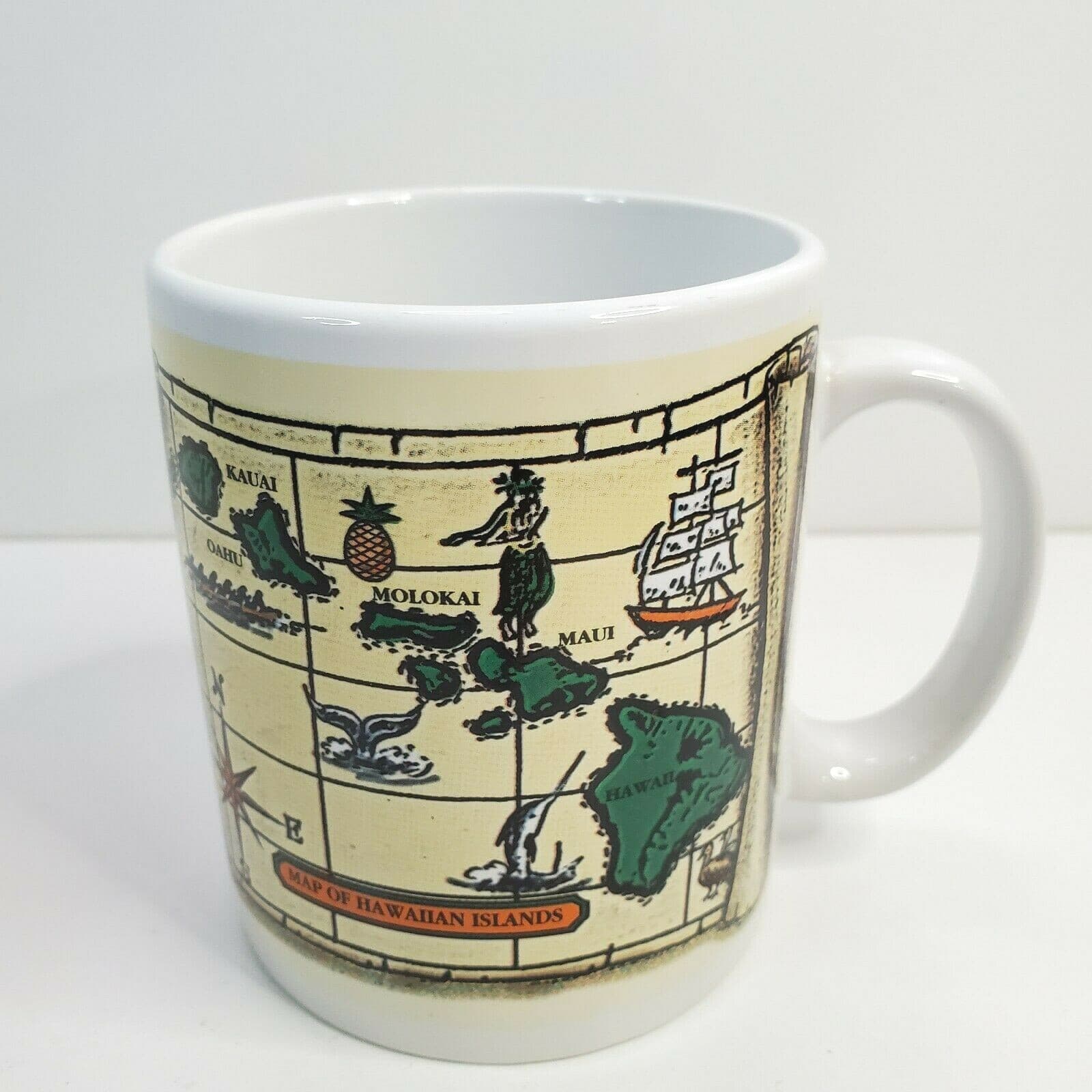 Vintage 1996 Island Heritage Treasures Map of Hawaiian Islands Coffee Tea Mug - Thumbnail 3