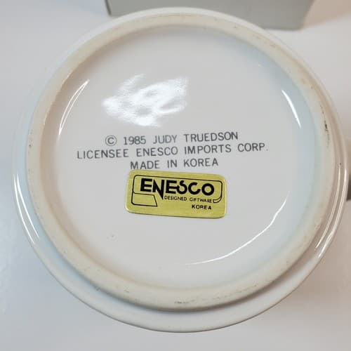 Vintage 1985 Enesco Birthday Cheers Judy Truedson Coffee Tea Mug Cup Pig Cat - Thumbnail 6