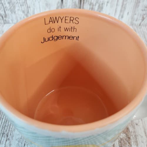 Vintage 1985 Enesco Lawyers Do It With Judgement Coffee Tea Mug Cup Humor - Thumbnail 2