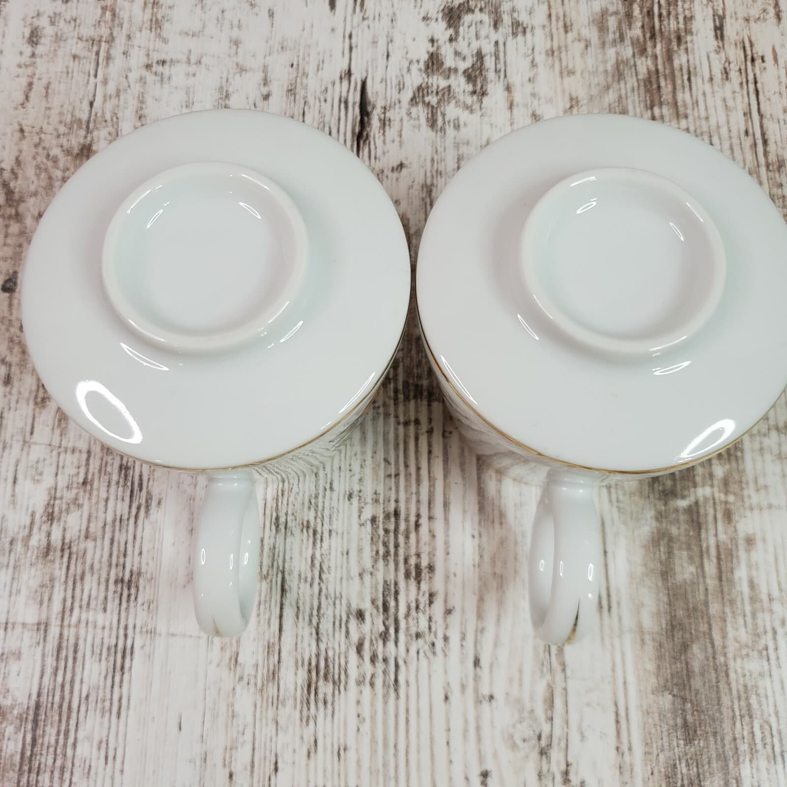 Vintage Mid Century Modern Graduated Ceramic Mugs Cups Pear Design Set of 2 - Thumbnail 8